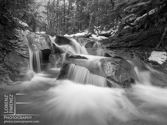Perseverance Creek in the winter B/W