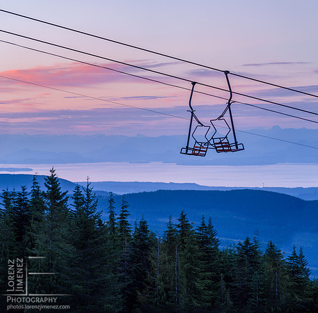 Sunset ski lift