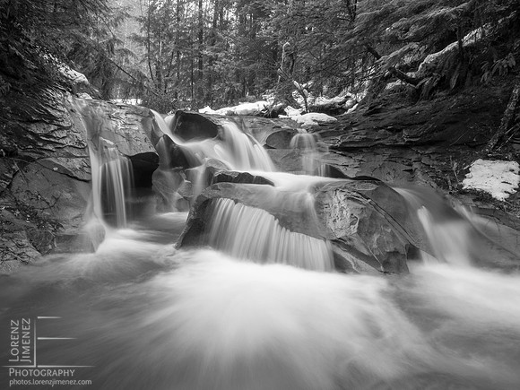 Perseverance Creek in the winter B/W
